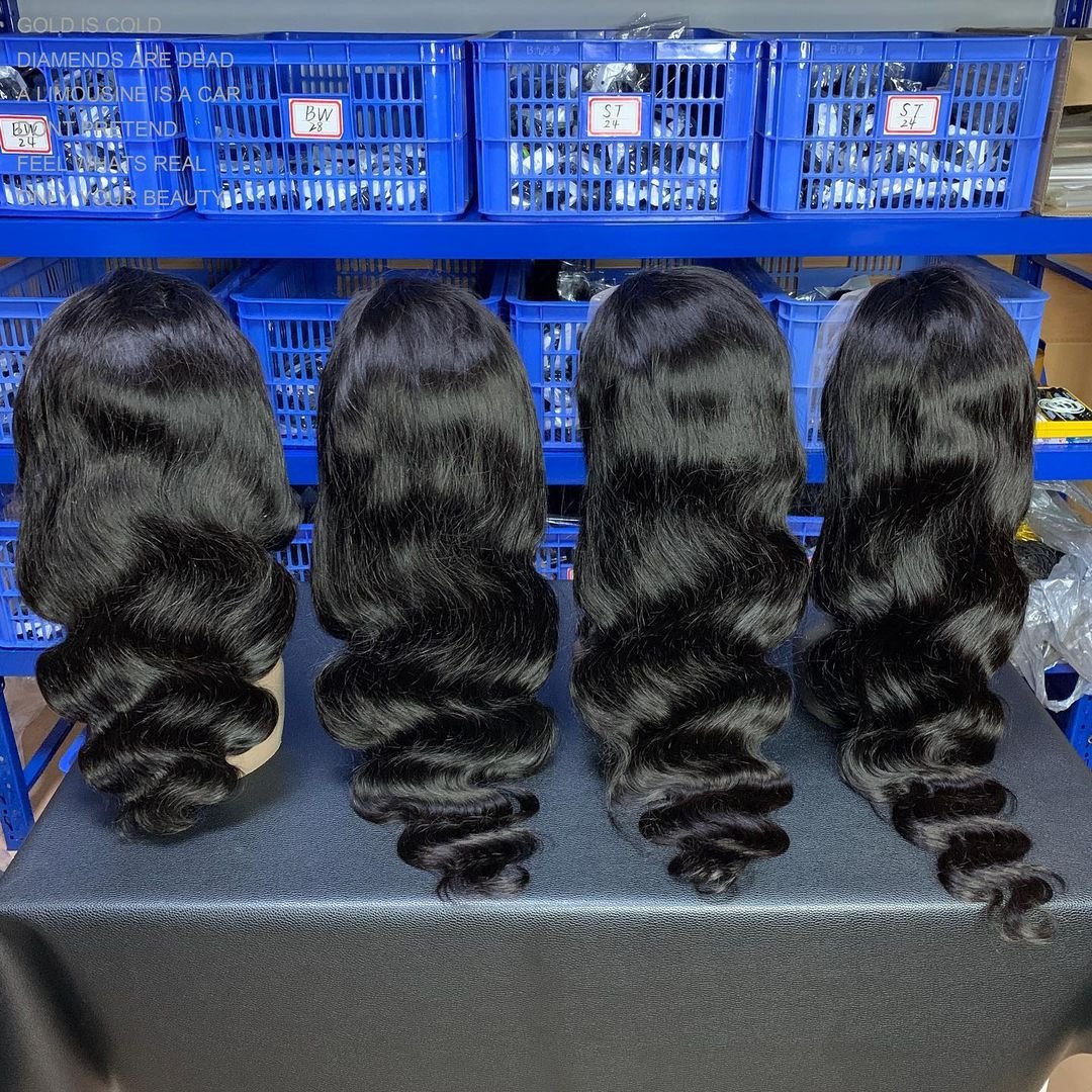 Connie 30 32 34 36 38 40 50 inch Human Hair Wigs For Black Women Body Wave Virgin Raw Indian Hair Long Lace Front wig Wholesale