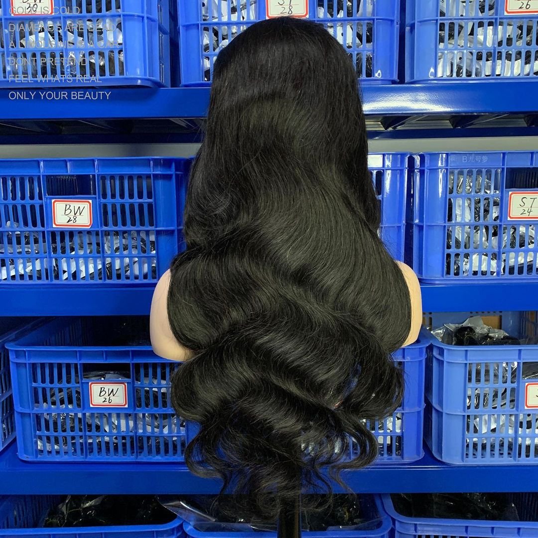 Connie 30 32 34 36 38 40 50 inch Human Hair Wigs For Black Women Body Wave Virgin Raw Indian Hair Long Lace Front wig Wholesale