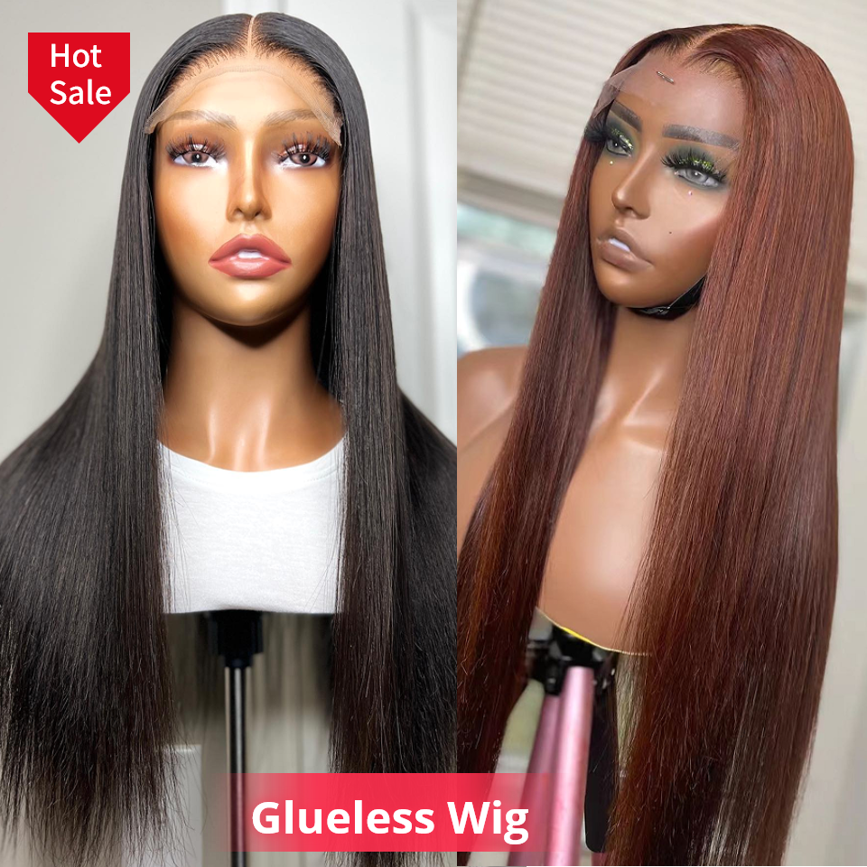 Glueless Raw Virgin Brazilian Bone Straight Pre Pluck 13X4 13X6 360 Hd Full Lace Frontal Closure Wigs Human Hair For Black Women