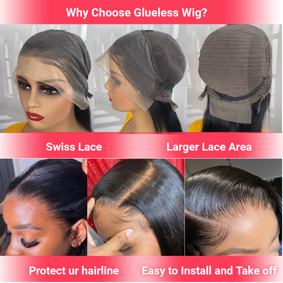 Glueless Raw Virgin Brazilian Bone Straight Pre Pluck 13X4 13X6 360 Hd Full Lace Frontal Closure Wigs Human Hair For Black Women