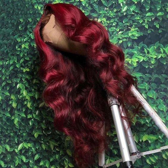 Eli Hair Red 99j Lace Front Wigs For Black Woman, Hd 360 Lace Frontal Human Hair Wig, Orange Colored Wigs Lace Front Human Hair