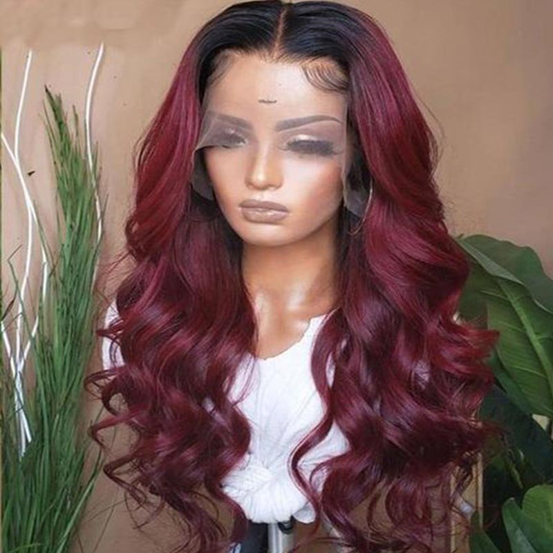 Eli Hair Red 99j Lace Front Wigs For Black Woman, Hd 360 Lace Frontal Human Hair Wig, Orange Colored Wigs Lace Front Human Hair