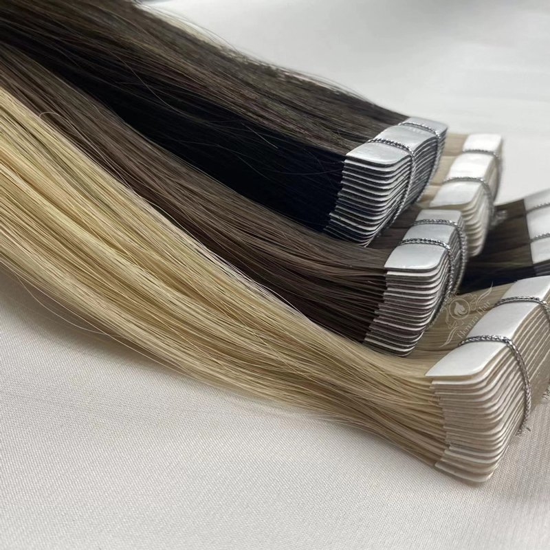 Wholesale Seamless Pu Tapeins Supplier Extensiones Cabello Natural 100% Human Hair Russian Virgin Remy Tape In Hair Extensions