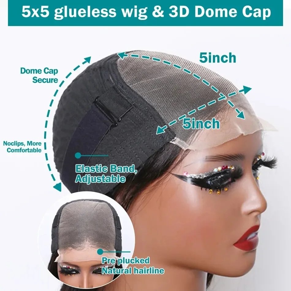 Transparent 5X5 Lace Closure Human Hair Wigs for Women Highlight #4/27 Bob Curly Wigs Short Bob Water Wave Wigs 250% 10"-16"