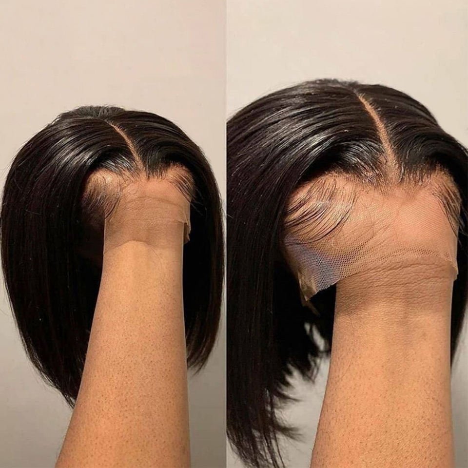 Wholesale Short Bob Transparent Hd Lace Human Hair Wig 8-14inch Virgin Vietnamese Human Hair Wig 4x4 Closure Short Bob Wigs