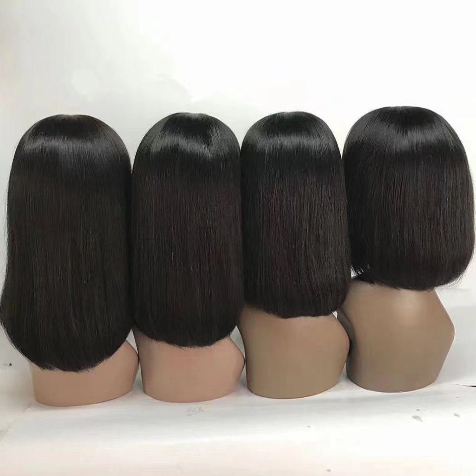 Wholesale Short Bob Transparent Hd Lace Human Hair Wig 8-14inch Virgin Vietnamese Human Hair Wig 4x4 Closure Short Bob Wigs