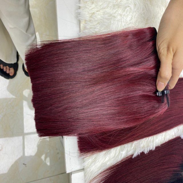 Watermelon Wine Colored Bone Straight Bundles Pink Color Virgin Human Hair Extension Wigs For Black Women With Wholesale Price