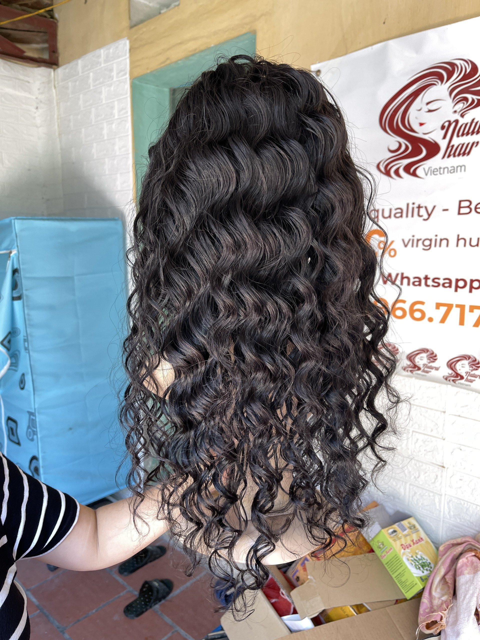 Top Curly Human Hair Double Drawn Remy Virgin Natural Vietnamese Wig Hair Extensions