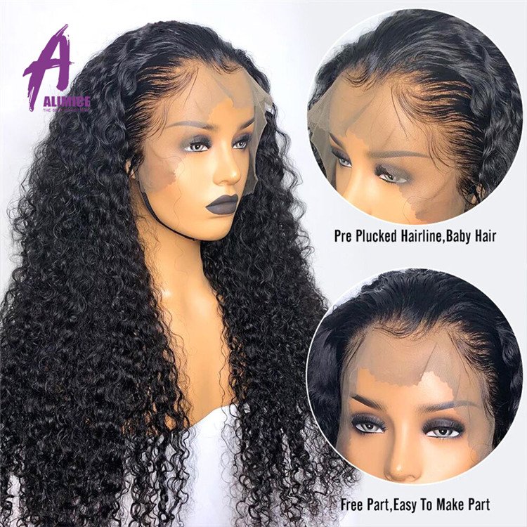 13x4 Curly Malaysian Lace Front Human Hair Wigs With Pre Plucked Baby Hair LSY Remy Hair 8-24inch Lace Wigs