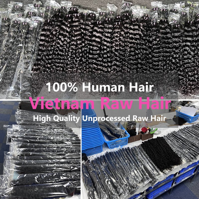 Raw Vietnamese Hair Wavy Weave Hair Bundles Super Double Drawn Virgin Human Hair Unprocessed Raw Virgin Natural Straight
