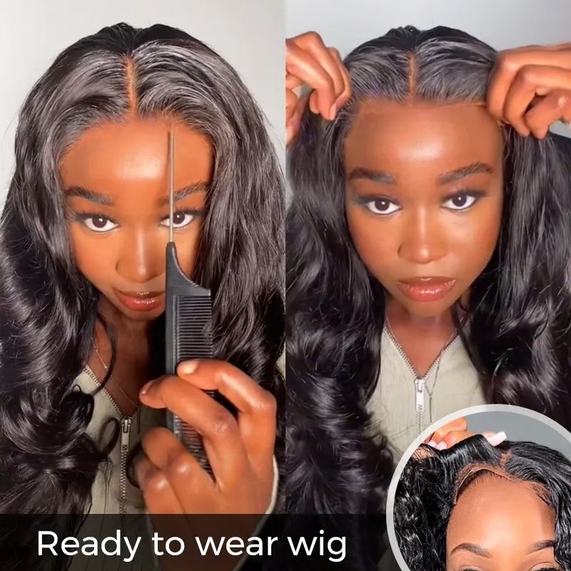 Glueless 5x5 HD Transparent Lace Closure Wig Natural Color Straight Brazilian Human Hair Wig for Black Women