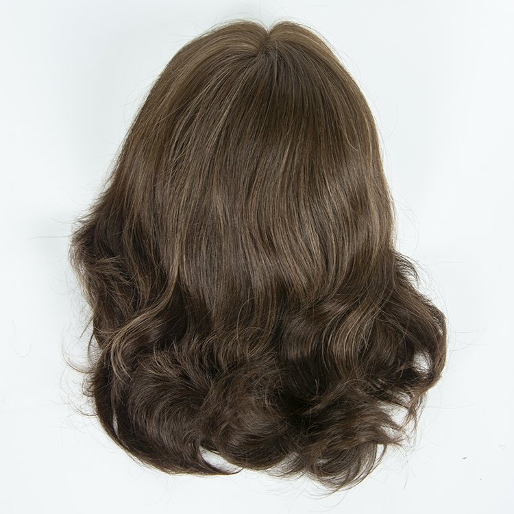 100% Russian Virgin Human Hair Wig Brown Color Cuticle Aligned Hair Mono Front Wigs for White Women
