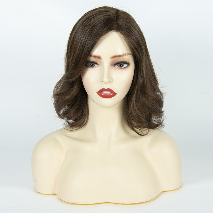 100% Russian Virgin Human Hair Wig Brown Color Cuticle Aligned Hair Mono Front Wigs for White Women