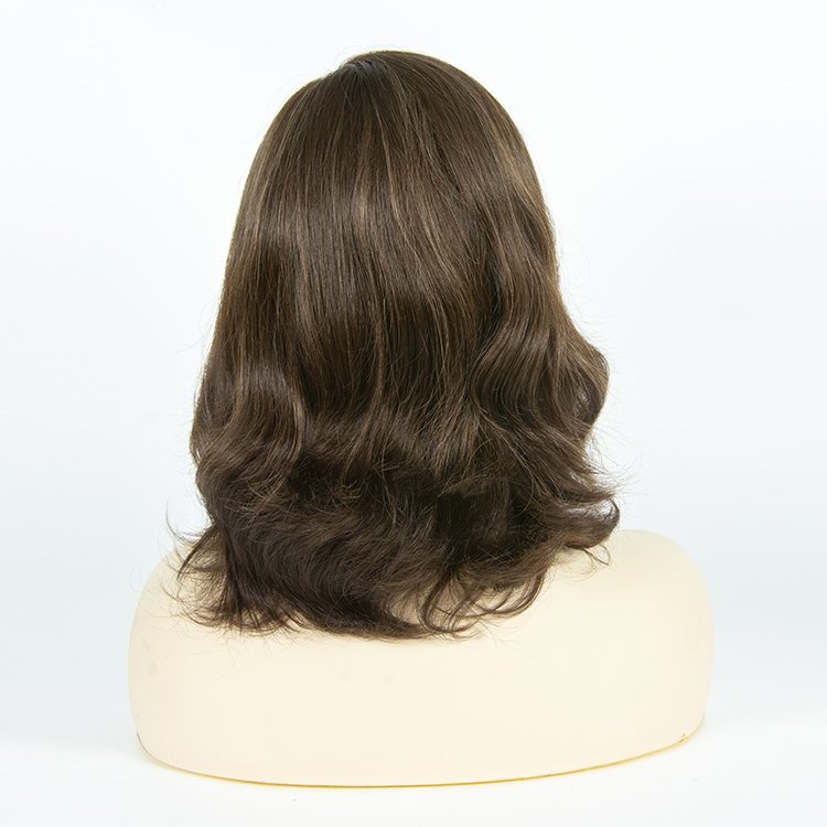100% Russian Virgin Human Hair Wig Brown Color Cuticle Aligned Hair Mono Front Wigs for White Women