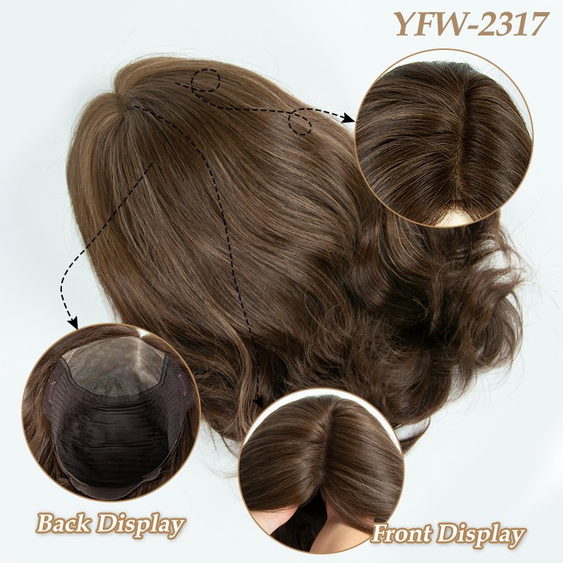 100% Russian Virgin Human Hair Wig Brown Color Cuticle Aligned Hair Mono Front Wigs for White Women