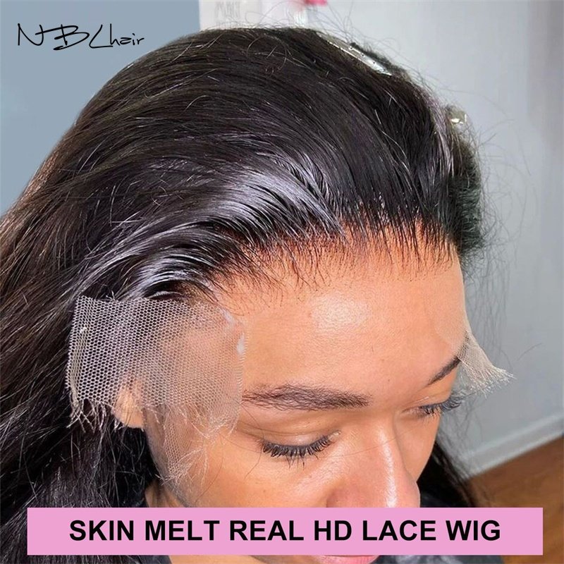 50 Inch Long Black Body Wave Wigs, Right Side Parting Natural Looking Wigs for Women, Full Lace Frontal Human Hair Wigs