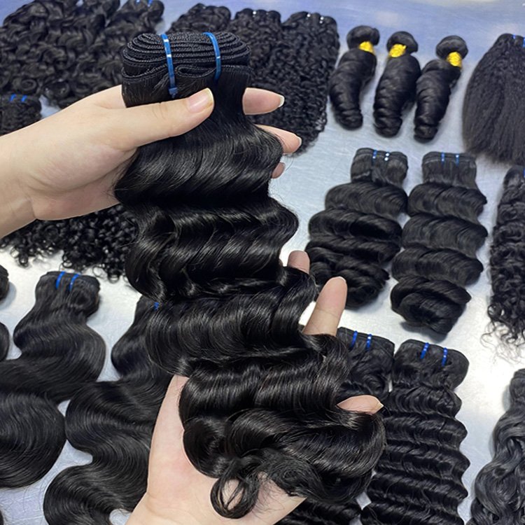 RXHAIR Wholesale Price Raw 100% Human Hair Bundles Straight Water Body Deep Wave Brazilian Italian Deep Curly In Stock W