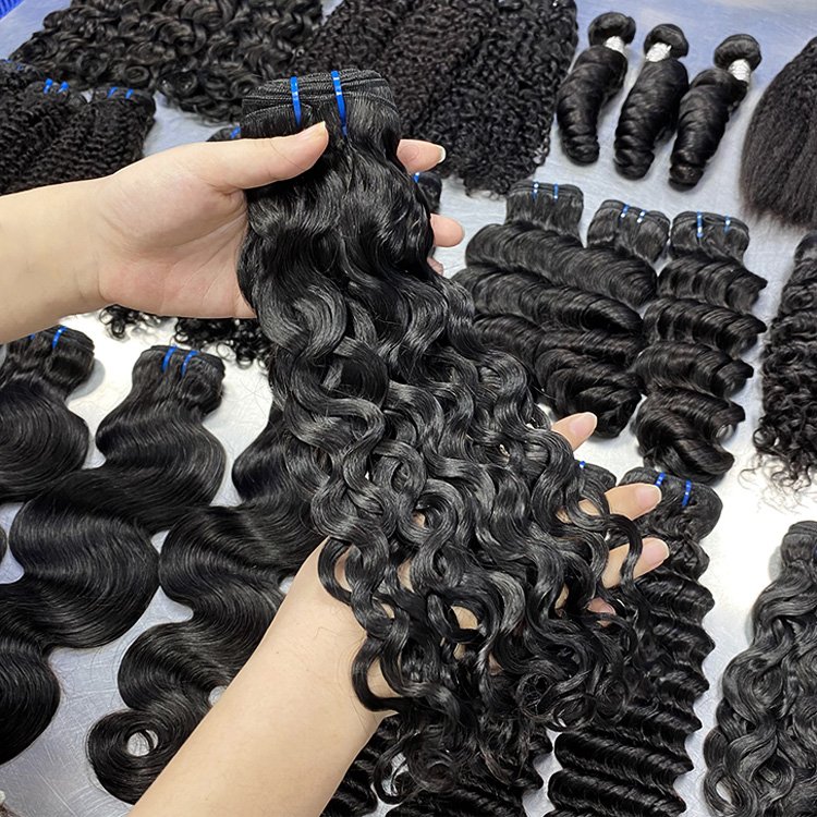 RXHAIR Wholesale Price Raw 100% Human Hair Bundles Straight Water Body Deep Wave Brazilian Italian Deep Curly In Stock W
