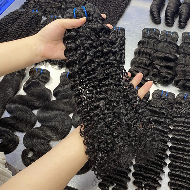 RXHAIR Wholesale Price Raw 100% Human Hair Bundles Straight Water Body Deep Wave Brazilian Italian Deep Curly In Stock W