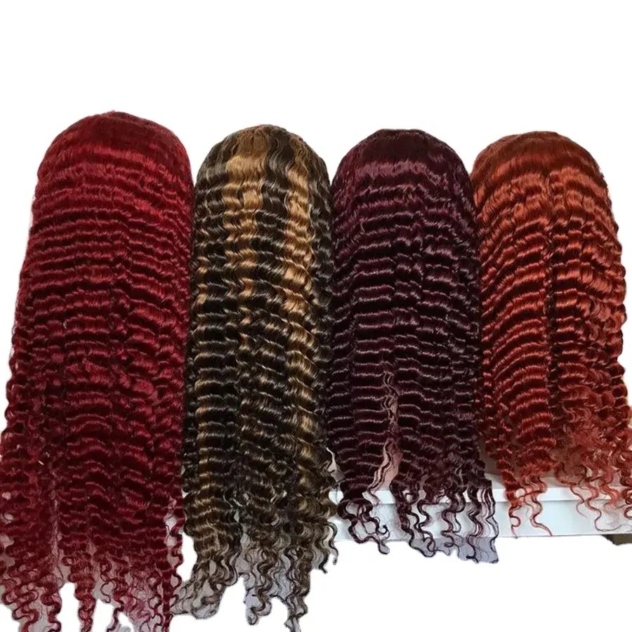 Brazilian Virgin Human Hair 360 Lace Front Wig,100% Unprocessed Water Curly Human Hair Lace Wigs for Black Women