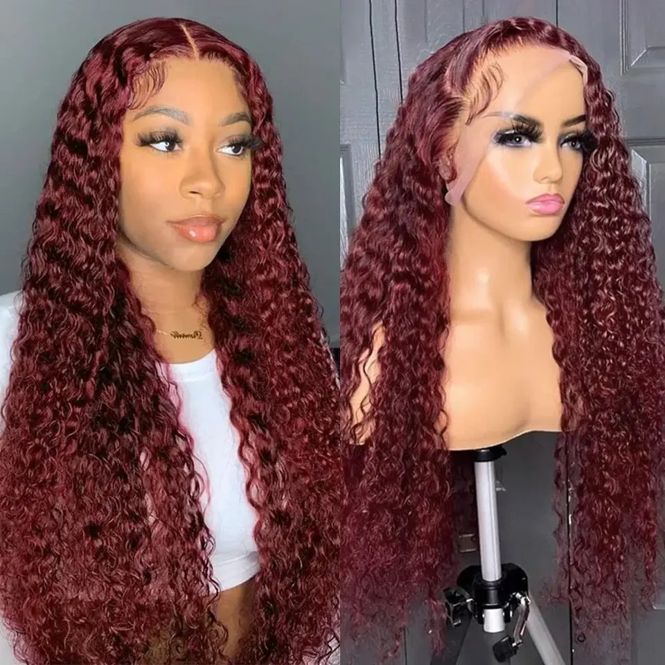 Brazilian Virgin Human Hair 360 Lace Front Wig,100% Unprocessed Water Curly Human Hair Lace Wigs for Black Women
