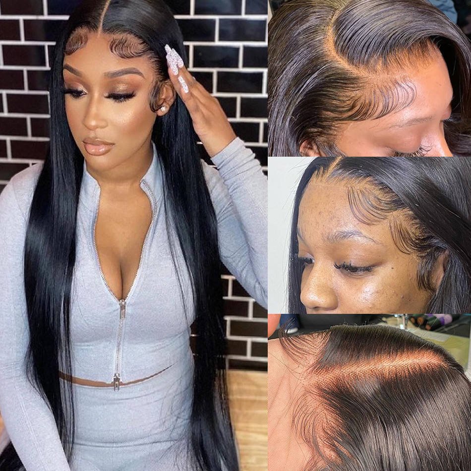 Cheap Bone Straight Lace Front Wig Braided Full Lace Human Hair Wigs Wholesale Peruvian Hair 360 HD Lace Frontal Wig Vendors
