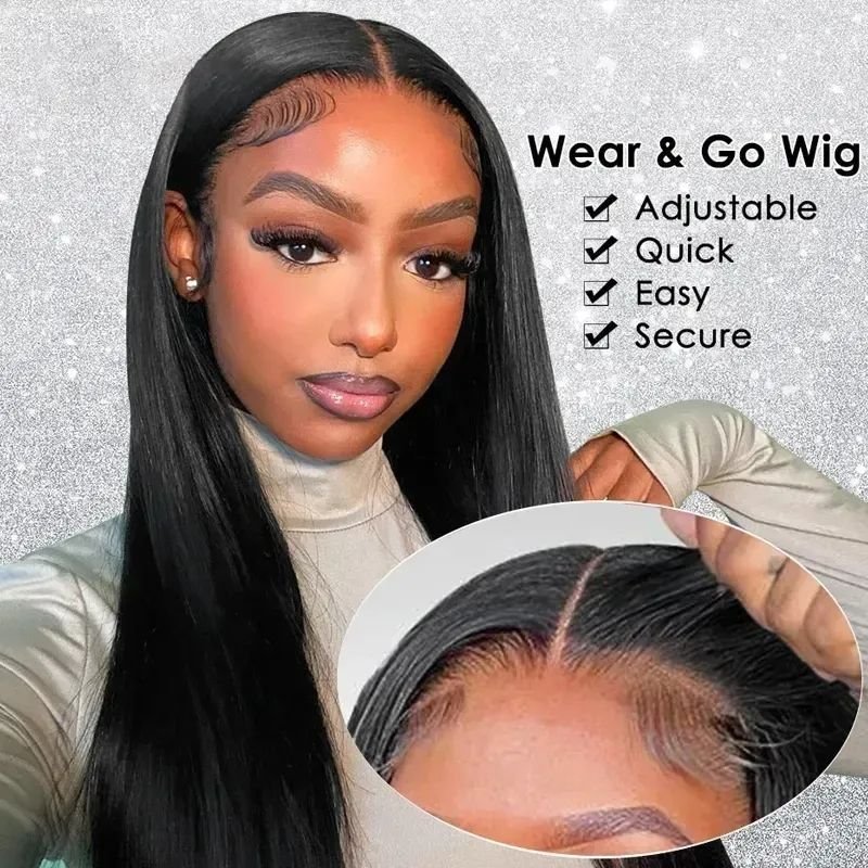 13x6 Raw Indian Hair HD Lace Frontal Wig, Glueless Full Lace Front Wigs For Black Women, 40 inch Indian straight human hair wig