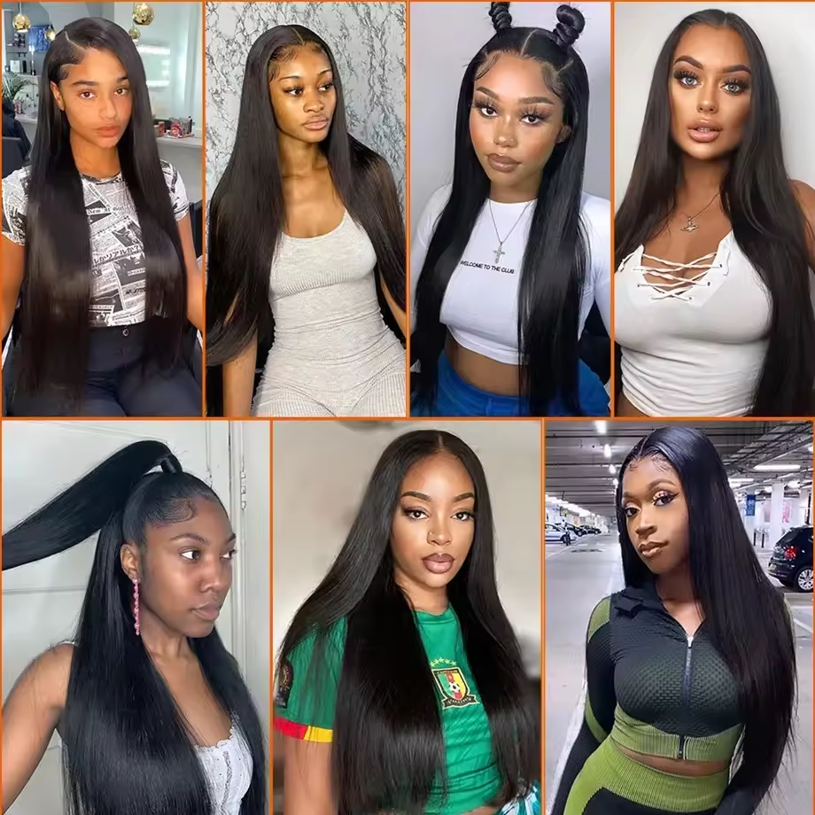 13x6 Raw Indian Hair HD Lace Frontal Wig, Glueless Full Lace Front Wigs For Black Women, 40 inch Indian straight human hair wig