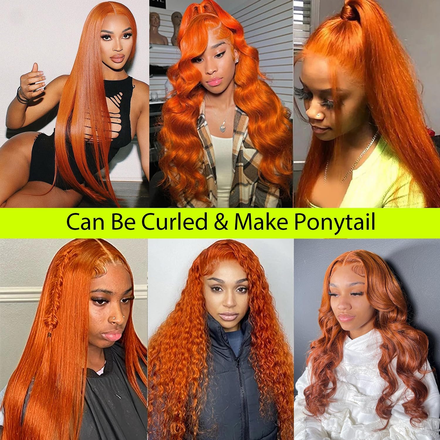 Brazilian Raw Virgin Hair colored Ginger Lace Front Wig Pre plucked Ginger Orange Hd Lace Human Hair Wigs with Baby Hair