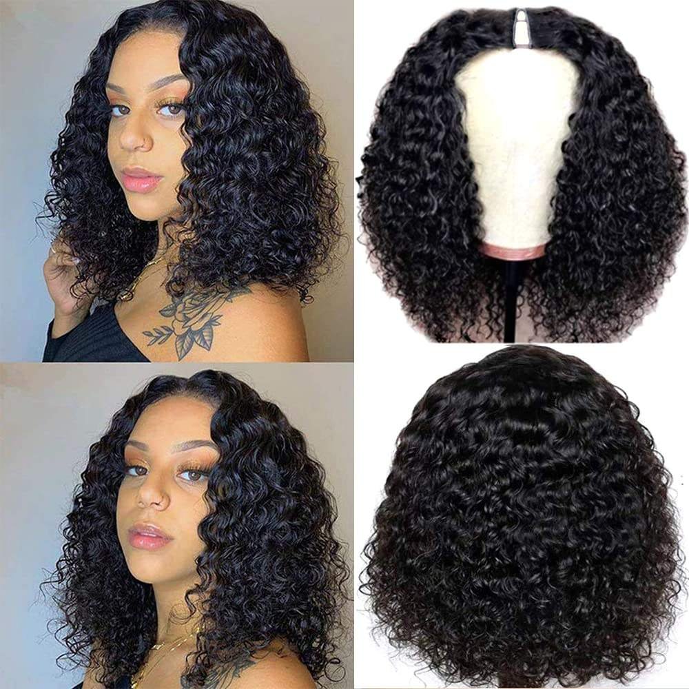 V Part Human Hair Kinky Straight Wigs For Women Brazilian U Part Human Hair wig Curly Human Raw Hair Wig