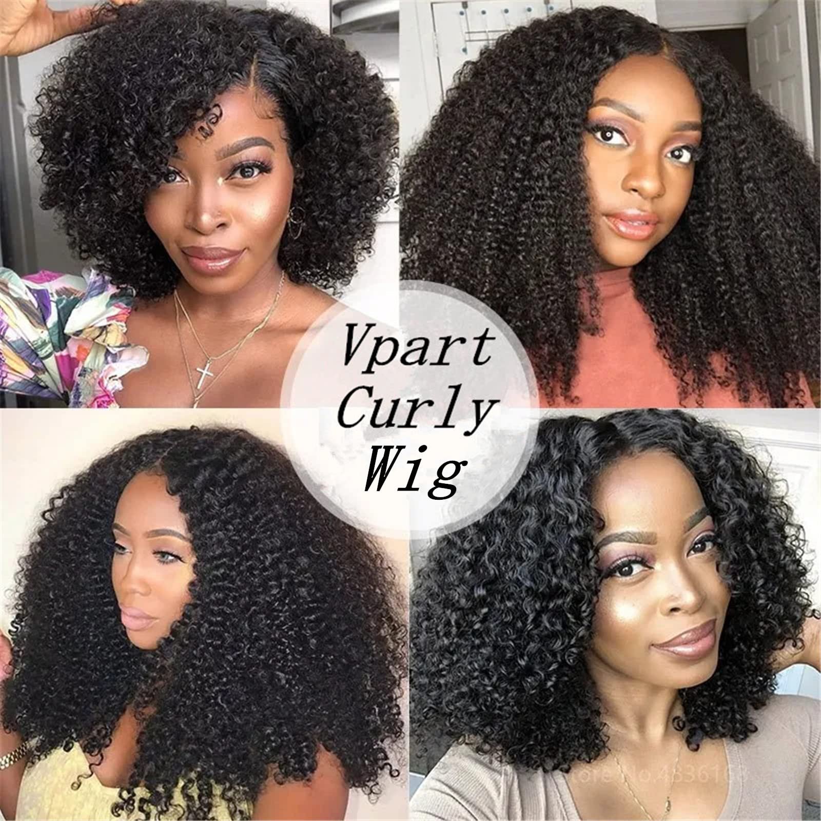 V Part Human Hair Kinky Straight Wigs For Women Brazilian U Part Human Hair wig Curly Human Raw Hair Wig
