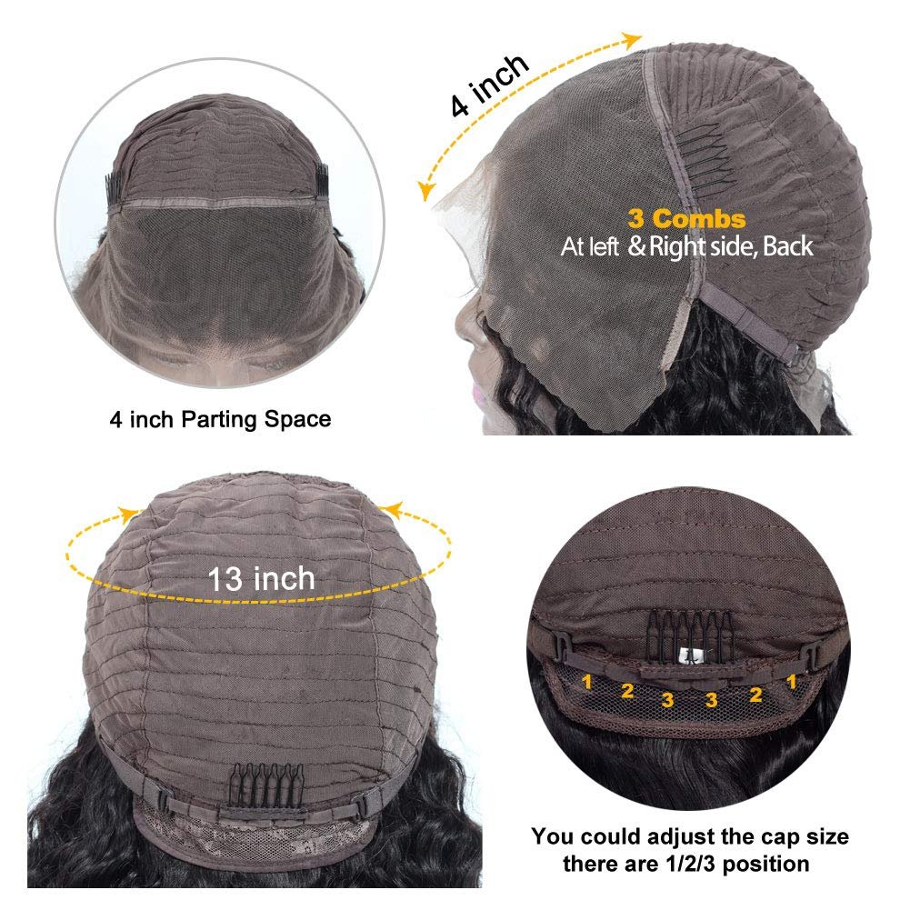 Cheap Human Hair Wig ,180 Density Deep Wave 13X4 Lace Front Human Hair Wigs, Human Hair Lace Front Brazilian Wigs
