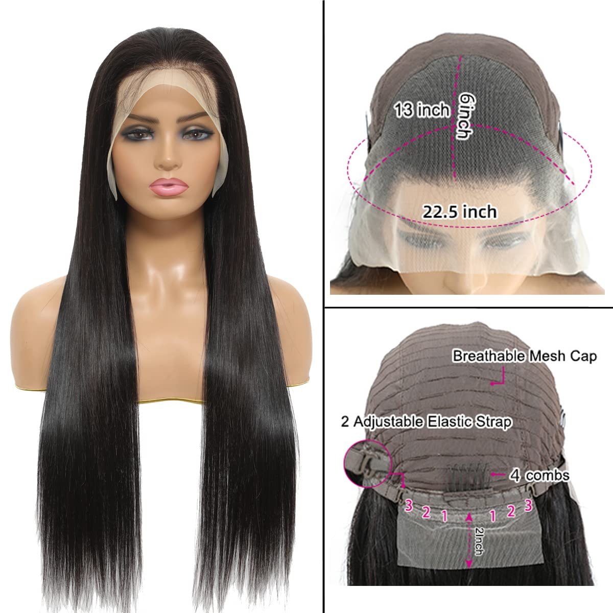 Wholesale Prices Hd Frontal Wig Human Hair 30 Inch Straight Human Hair Wigs Bone Straight Transparent Hd 360 Lace Front Wigs