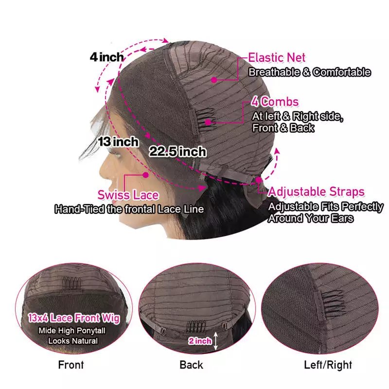 13x4 Lace Front Human Hair Wigs Loose Deep Wave Wig For Women