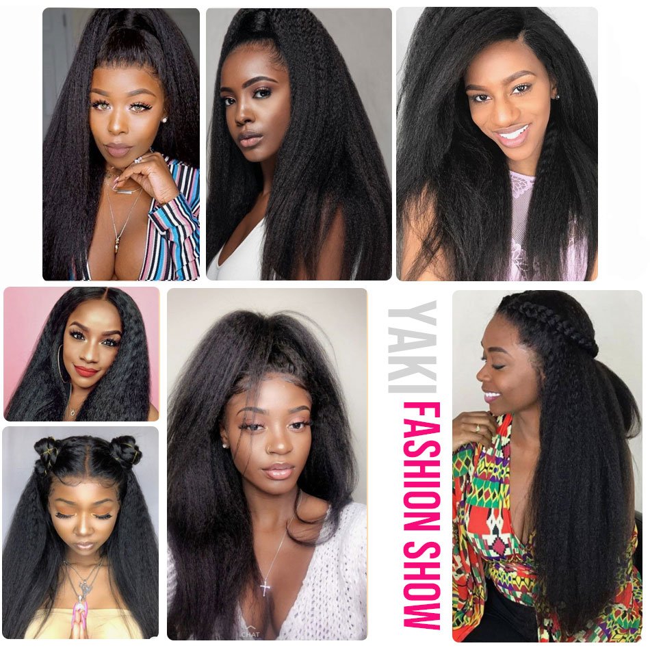 Wholesale Pre Plucked Cambodian Virgin Hair Wig Lace Front Natural Hairline Kinky Straight Human Hair 4*4 Closure Lace Front Wig