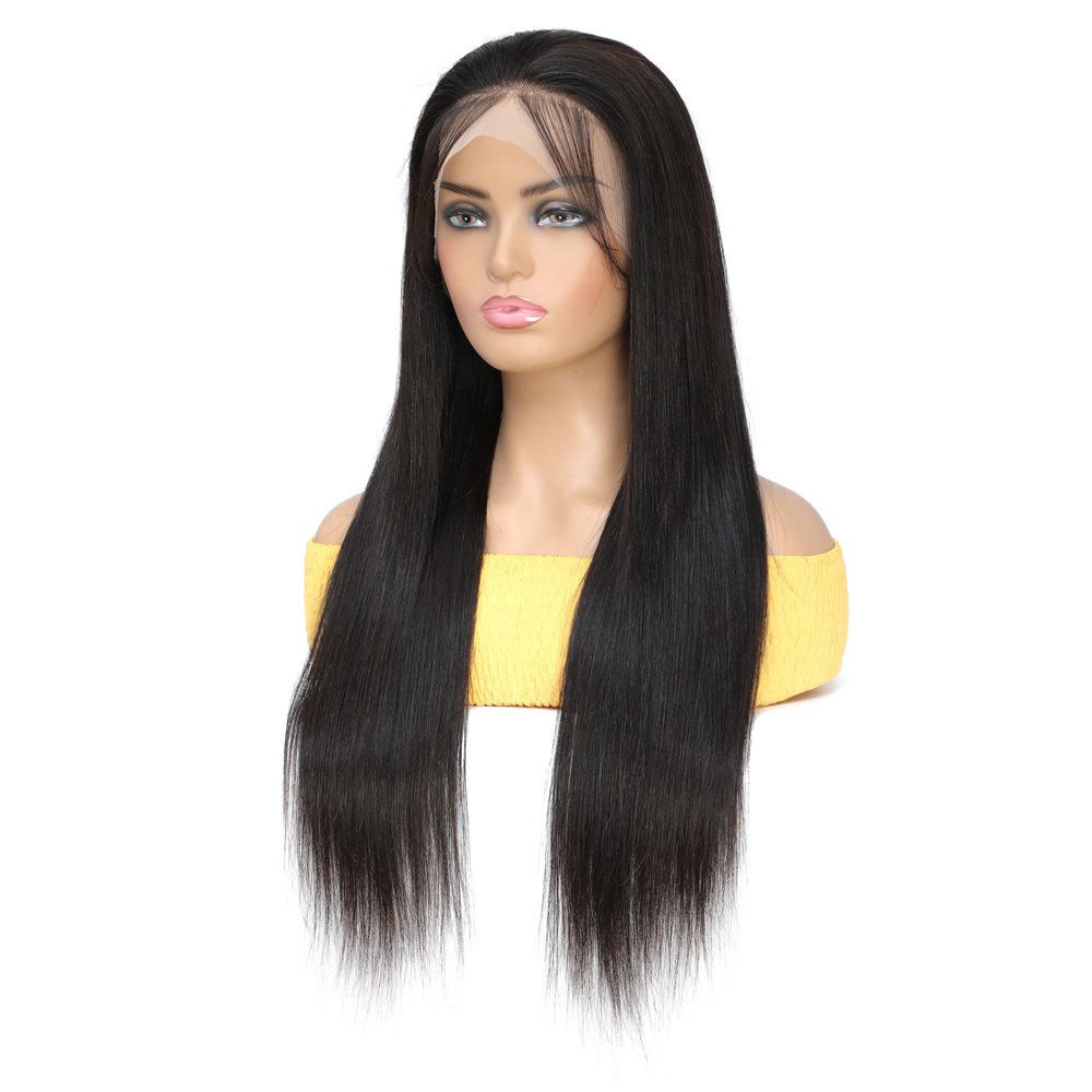 200% Density Raw Unprocessed Human Hair Wig Cuticle Aligned Preplucked Hairline Straight Lace Front Wig With Baby Hair 220-290g
