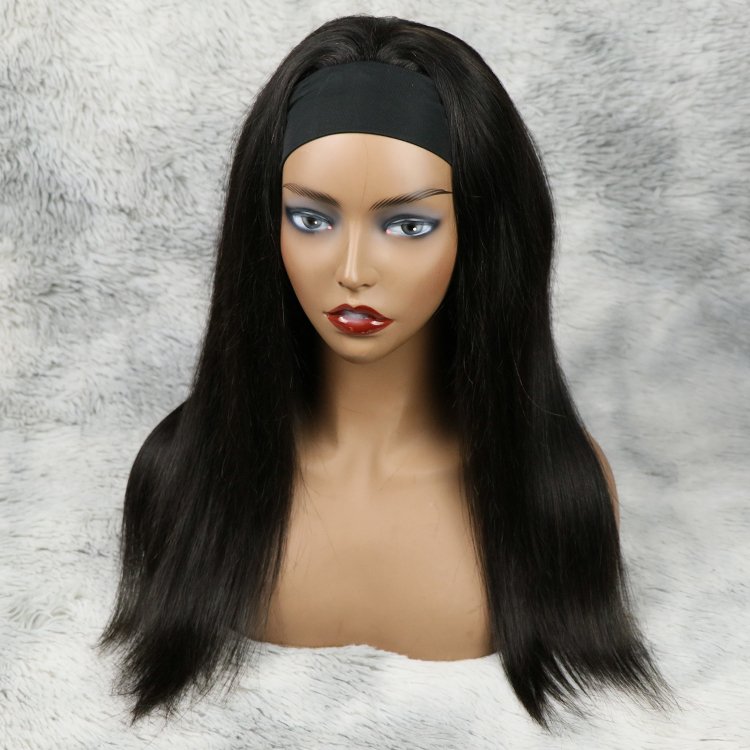Unprocessed Glueless Headband Wig Natural Color Straight Brazilian Virgin Headband Wigs For Black Women Human Hair