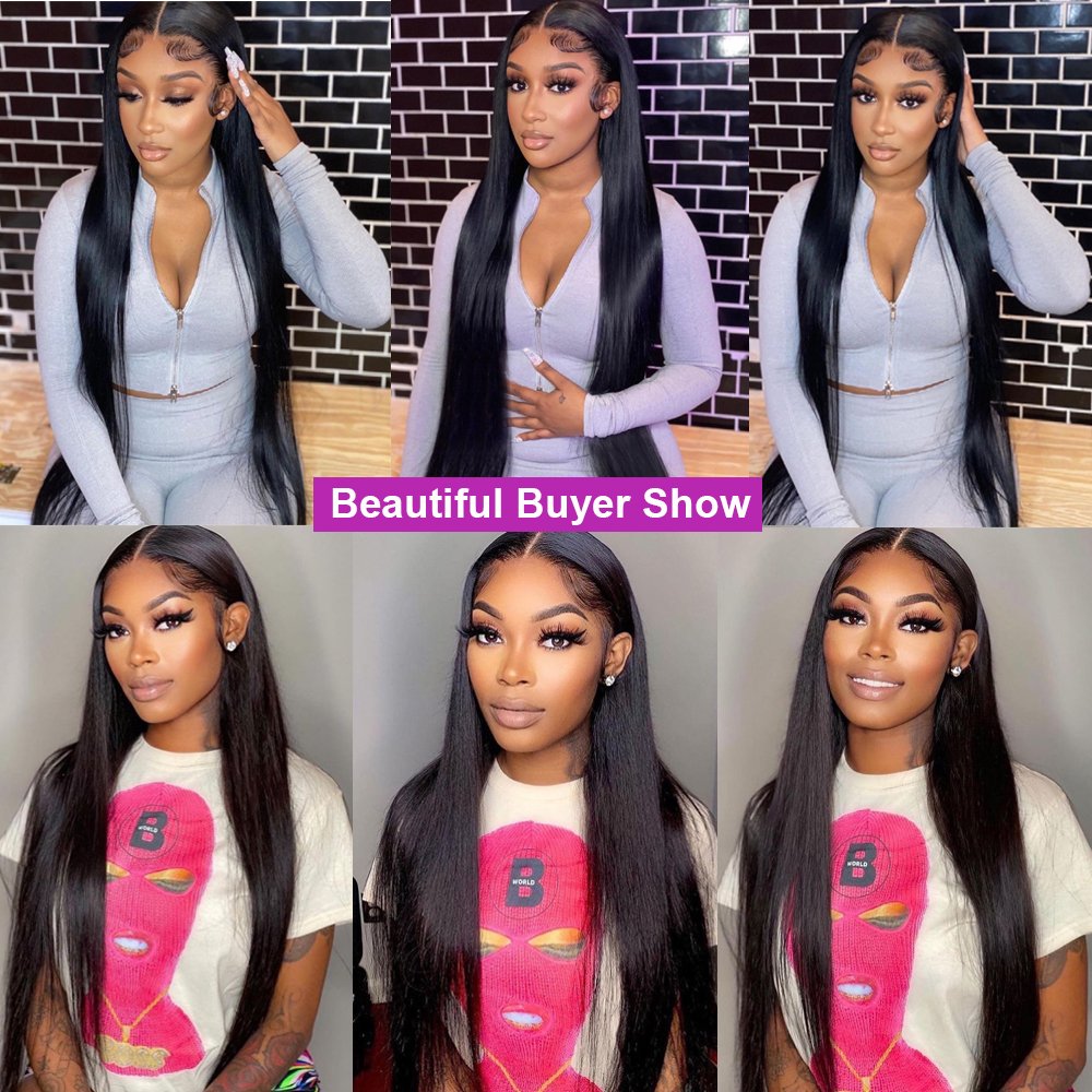 Glueless Full HD 360 Lace Frontal Wigs Straight Lace Front Wigs For Black Women Human Hair Pre Plucked Natural Human Hair Wigs