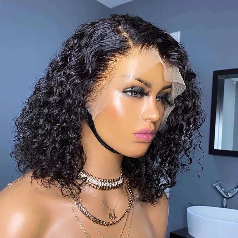 4x4 Short Water Wave Bob Wigs Brazilian Natural Wave Remy Brazilian Virgin Human Hair Wig Raw Cambodian Human Hair Wigs Vendor