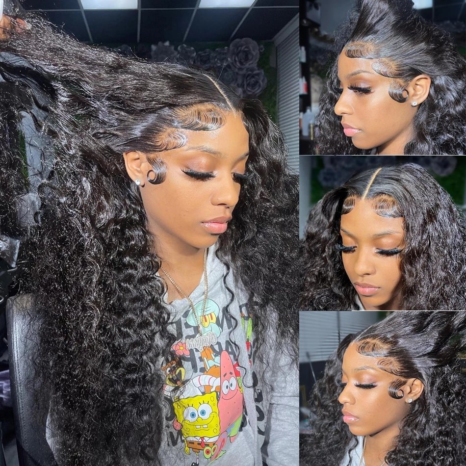 Wholesale Deep Wave 40 Inch Full Lace Human Hair Wig,Human Bulk Chinese Hair Wig,Best 200-300 Density Lace Wig