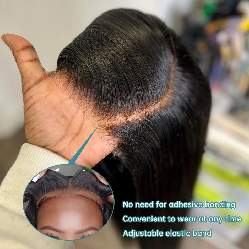 No Glue Ready To Go Wigs 4x6 Swiss Lace Closure Human Hair Wigs For Black Women Dome Cap Real Glueless Wigs For Black Women
