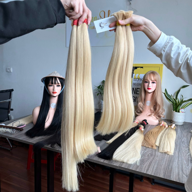 Wholesale Hot Hair Vietnamese Super Double Colors Straight Raw Unprocessed Cuticle Aligned Bulk Hair 100% Human Hair Extensions