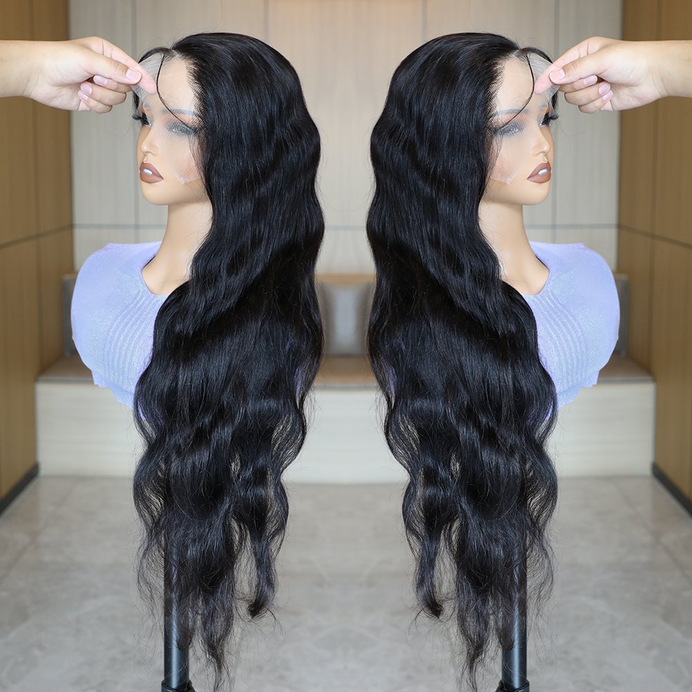 Body Wave Lace Front Wig Human Hair Pre Plucked 13x4 Frontal Wig HD Lace 180% Density Brazilian Virgin Human Hair Wigs for Women