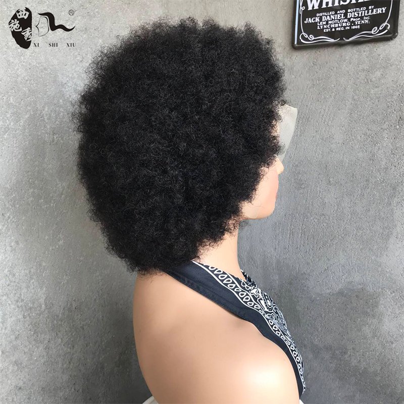 Cheap High Puff Afro Kinky Curly Wig Full Frontal 13x4 Short Bob Lace Front Wig Glueless Short Pixie Cut Human Hair Wigs