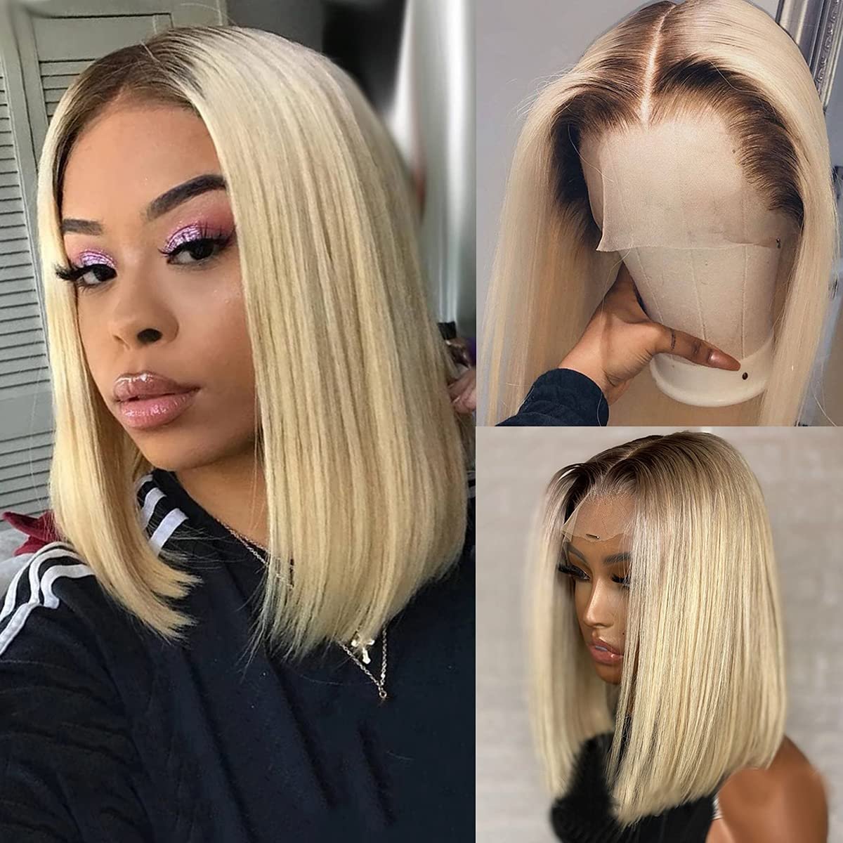Cheap Brazilian 613 Blonde Colored Bob Wig,Raw Virgin Transparent Hd Full Lace Human Hair Wig,100% Bob Wig Human Hair Lace Front