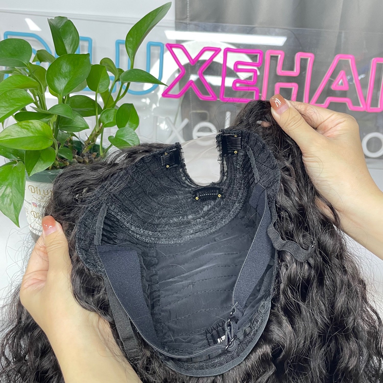 DiLuxe hair Top Virgin Human Hair Cuticle Aligned Double Wefts Machine U-Part Wigs Kinky Yaki Straight Texture Factory Outlet