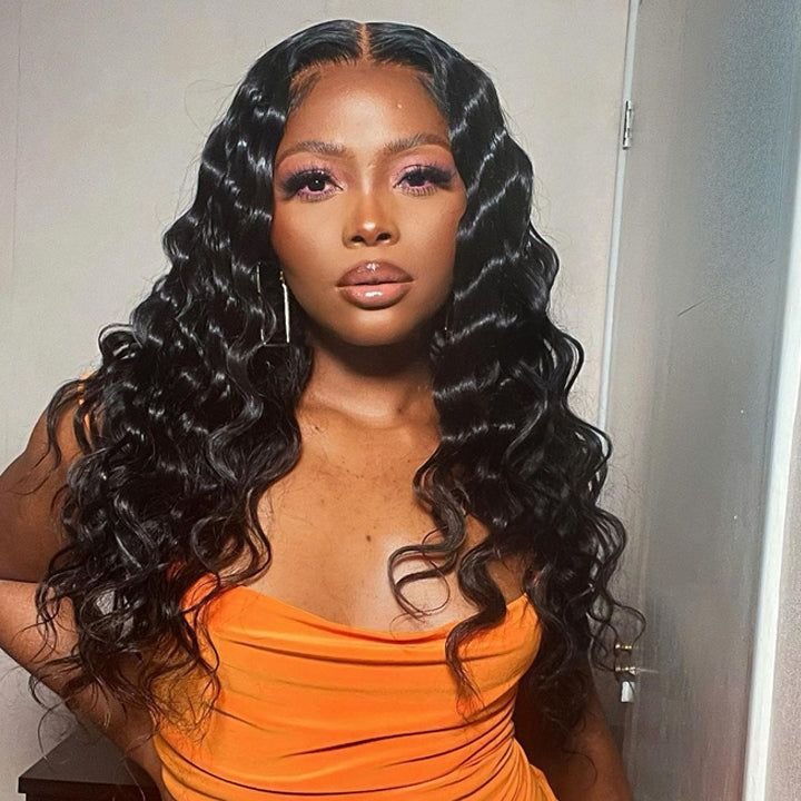 250% Density HD Transparent Deep Wave Lace Frontal Wig 30 Inch Brazilian Deep Curly Lace Front Human Hair Wigs For black Women