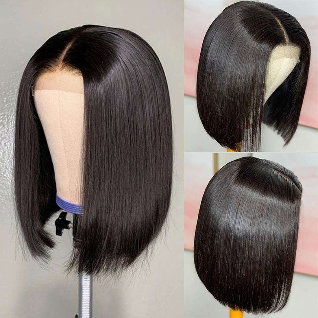 Bob Transparent Hd Lace Human Hair Wig 8-14inch Virgin Vietnamese Human Hair Wig 4x4 Closure Short Bob Wigs
