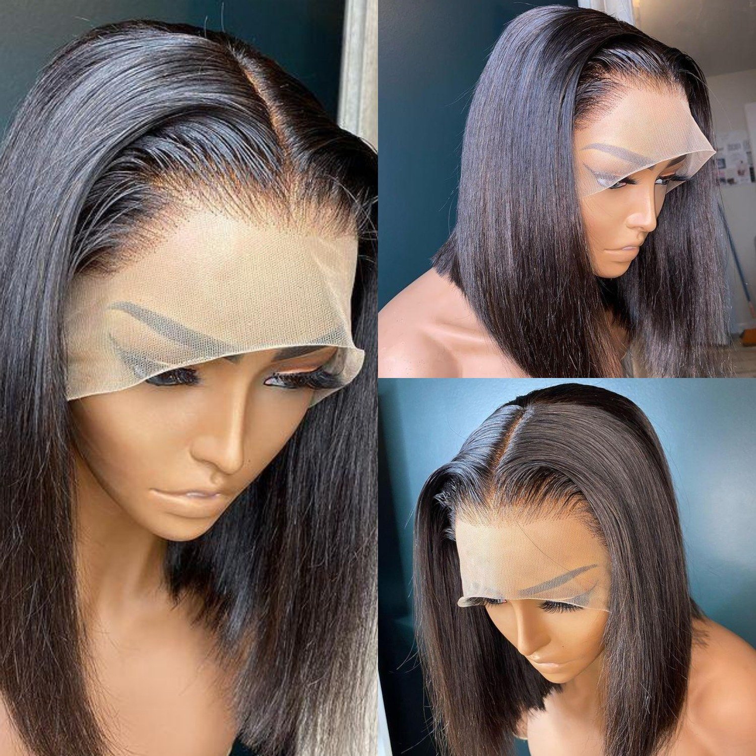 Wholesale Cheap Brazilian Hair Bob Wigs 8 12 Inch Natural Human Hair Wigs Glueless 13X4 13X6 Full HD Lace Wigs For Black Women
