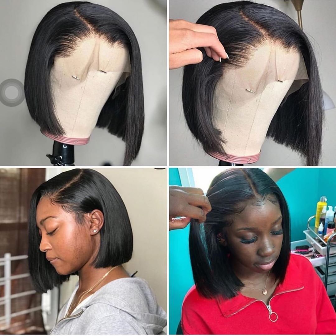 Wholesale Cheap Brazilian Hair Bob Wigs 8 12 Inch Natural Human Hair Wigs Glueless 13X4 13X6 Full HD Lace Wigs For Black Women